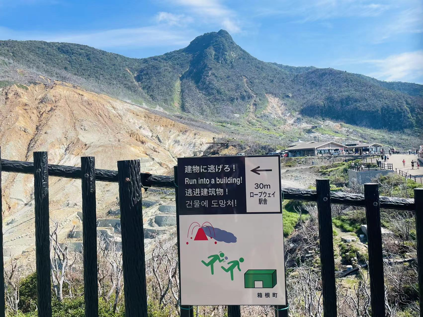 箱根·火山爆发，逃进建筑物！